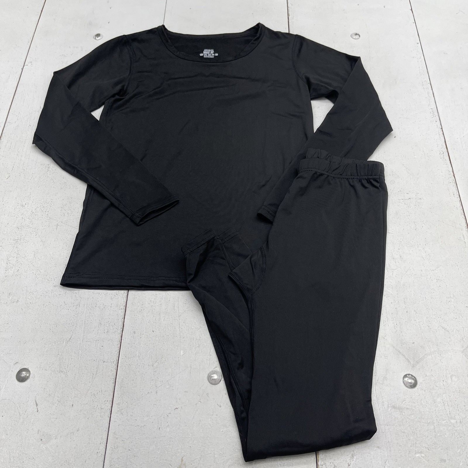 Thermal Long Johns Underwear Set Mens Medium Black Microfiber 2 Piece Base Layer