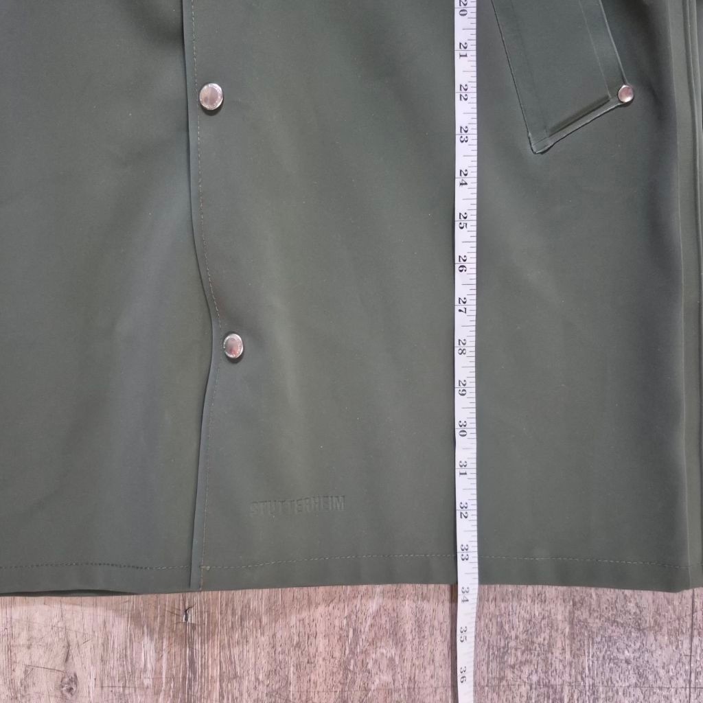 Stutterheim Stockholm Suede Green Raincoat M