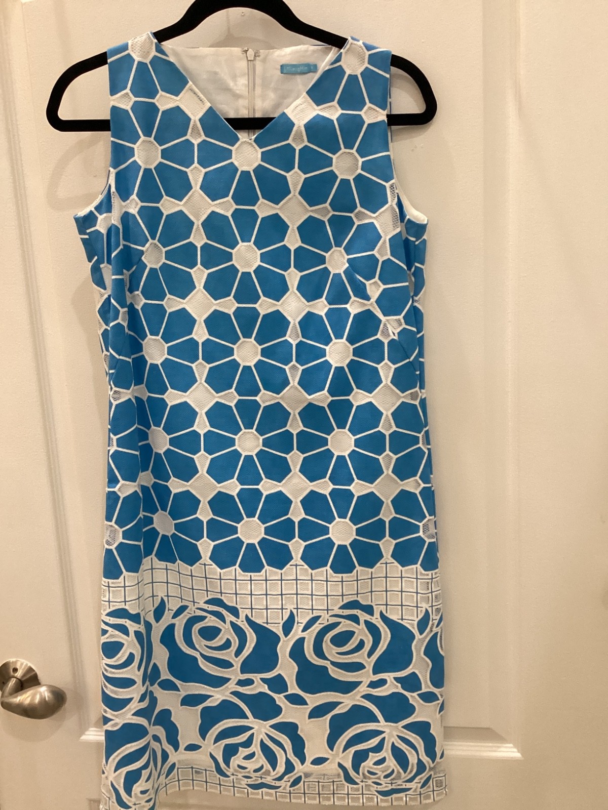 NWOT J. McLaughlin Ocala Floral Lace Overlay sleeveless Vneck SHIFT, 4