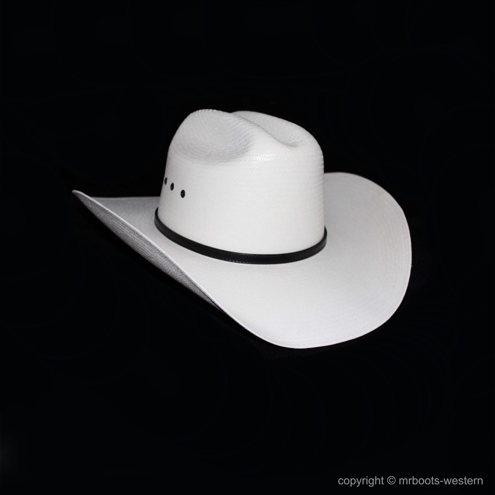 Two Western Leather Hat Band for Cowboy Hats Plain Black & Brown Leather