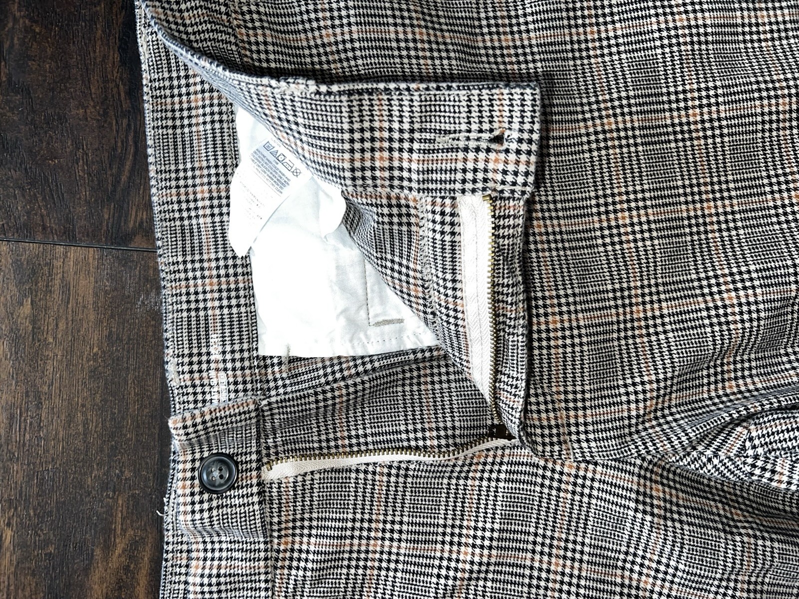 Old Navy Slim Built-in Flex Textured Ultimate Pants Brown Plaid, 32×34