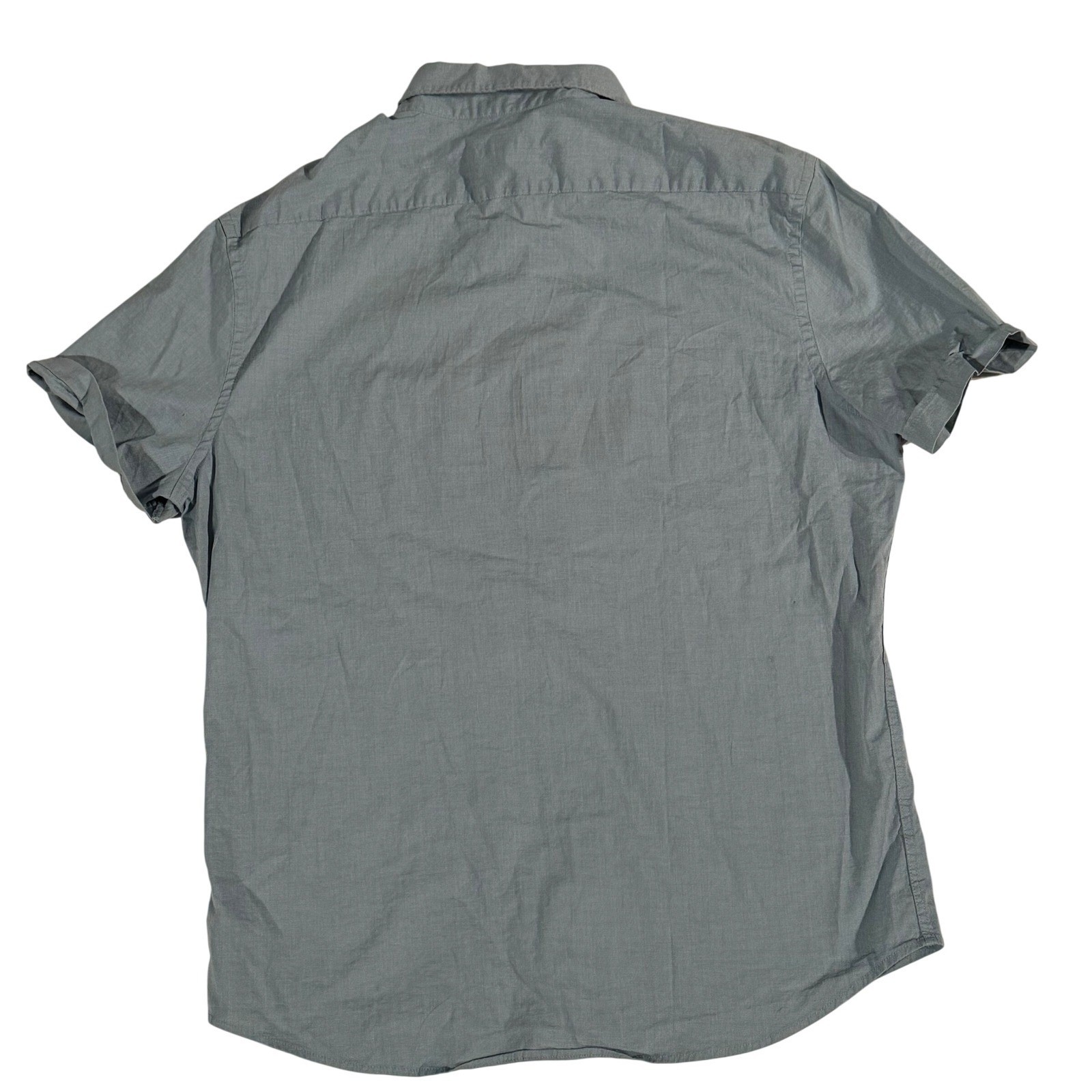 Express Men’s Sage Green Casual Academic Preppy Textured Cotton Blend Shirt Sz M