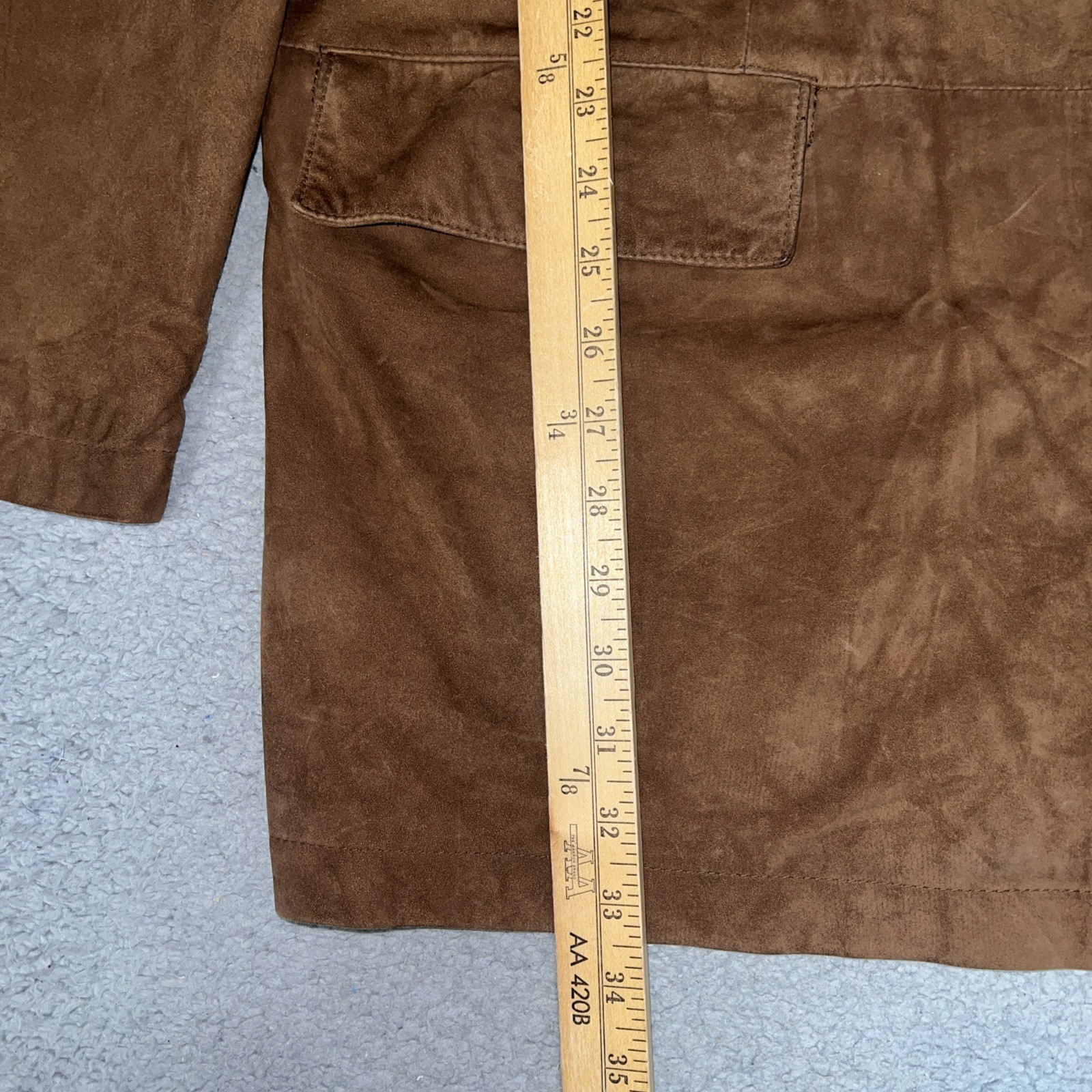 VTG Façonnable Goatskin Leather Sport Coat Men’s Sz 2XL XXL Brown Suede Jacket