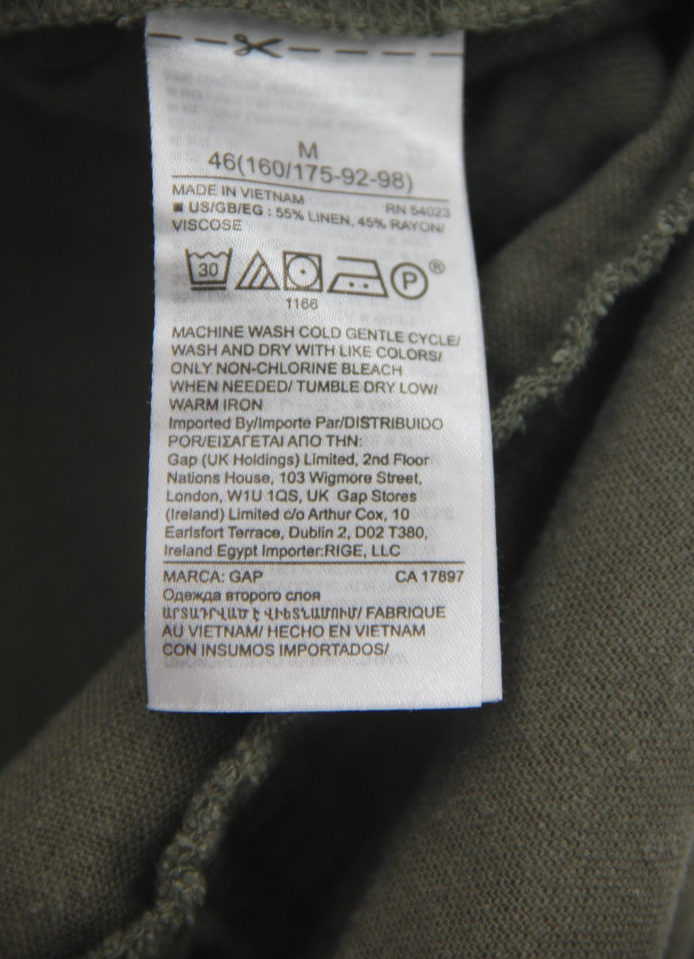 GAP Womens M Linen Blend Pull On Shorts Olive Green Casual Elastic Waist BEACH