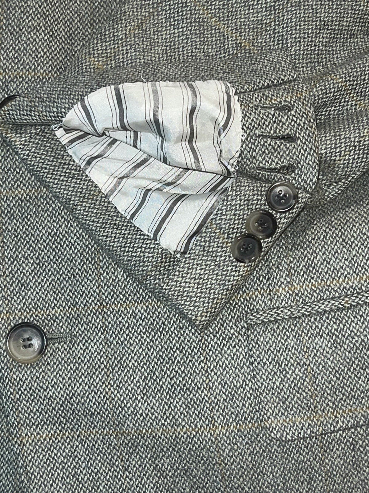 DORIANI Pure Cashmere 3/2 Roll Windowpane Sport Coat Jacket Working Cuffs 42R