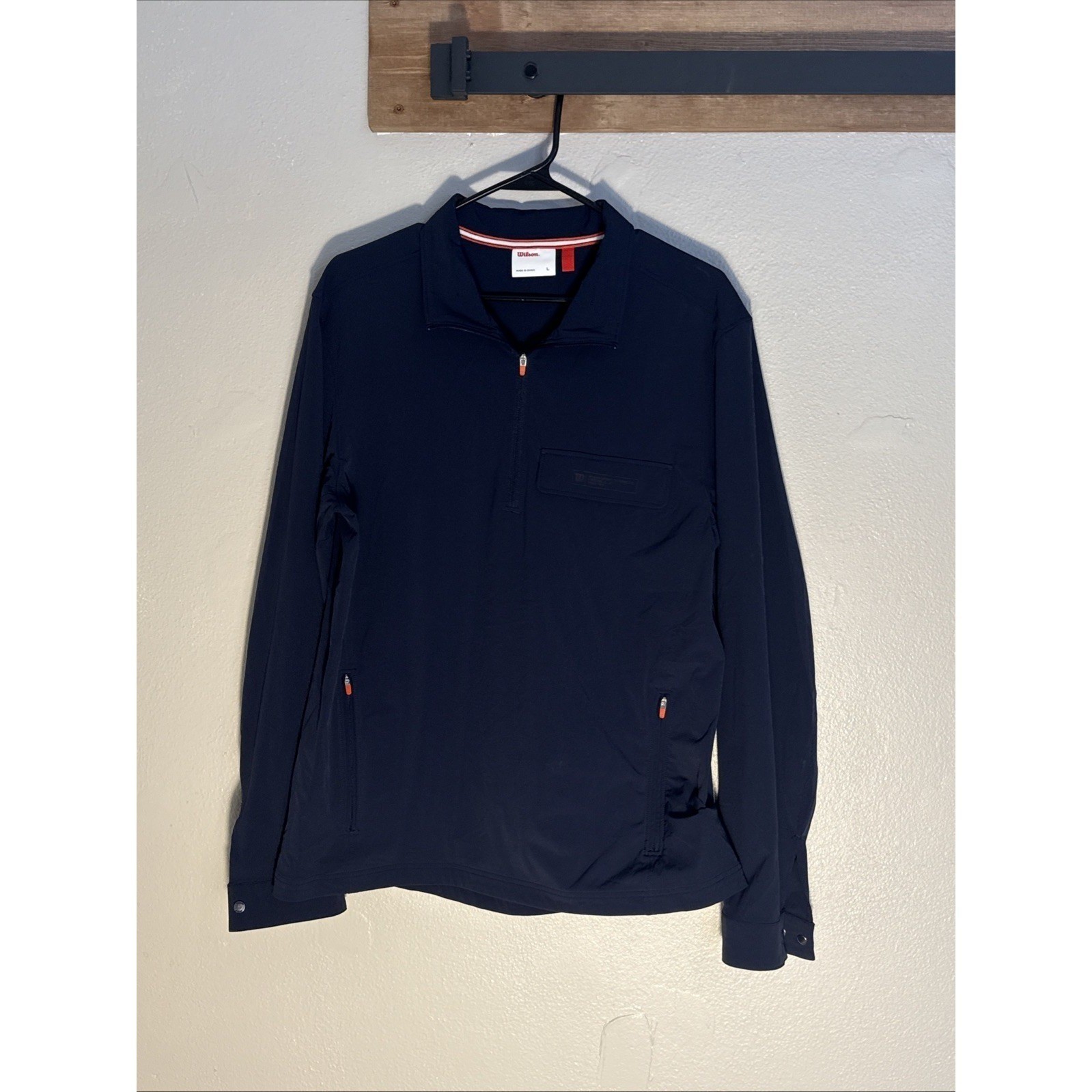 Wilson Performance Men’s Large Stretch Half-Zip Jacket Pullover Zip Pockets