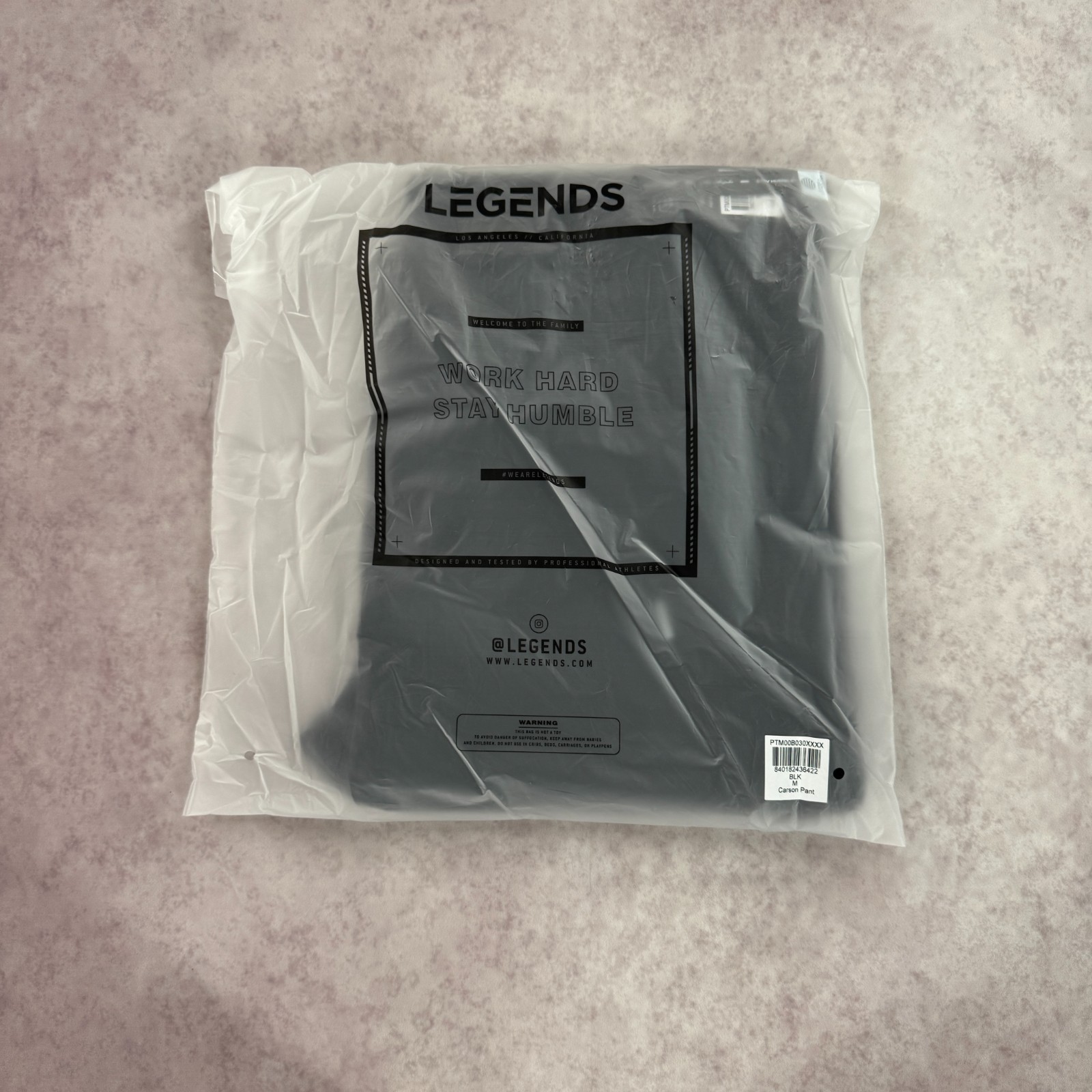 Legends Men’s Carson Pants Joggers – Black – Various Sizes