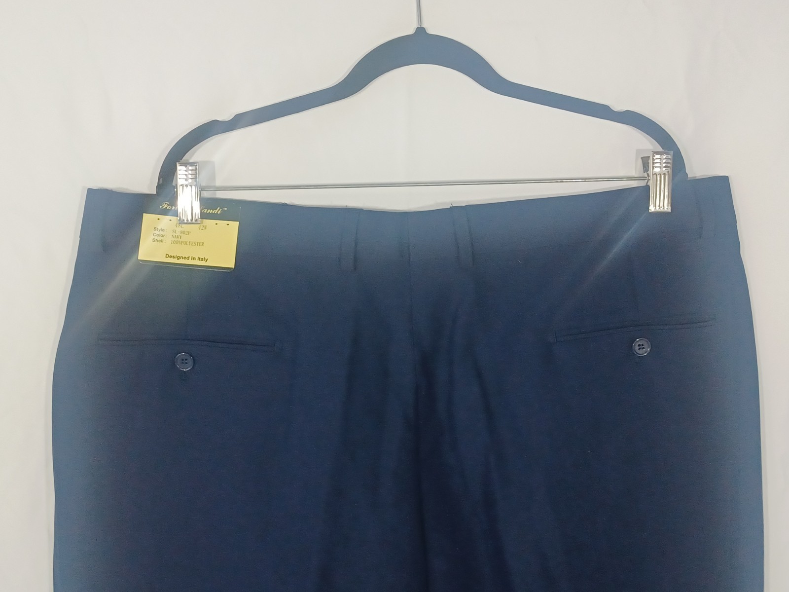 Fortino Landi Men’s Navy 2-Piece Suit Size 48L Pants 42W Unhemmed