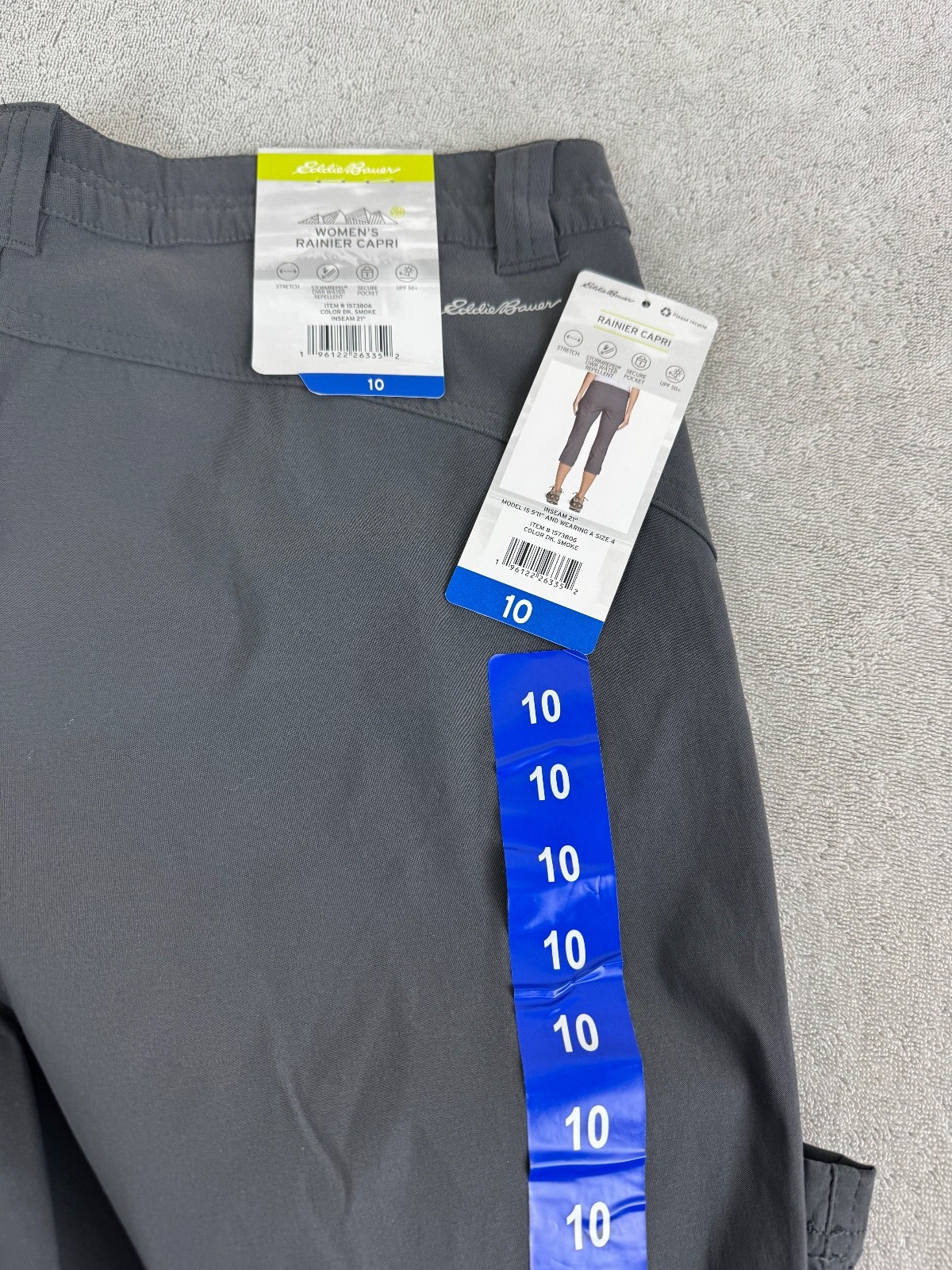 Eddie Bauer Rainier Capri Pants Size 10 Dark Smoke Gorpcore Outdoors Hiking