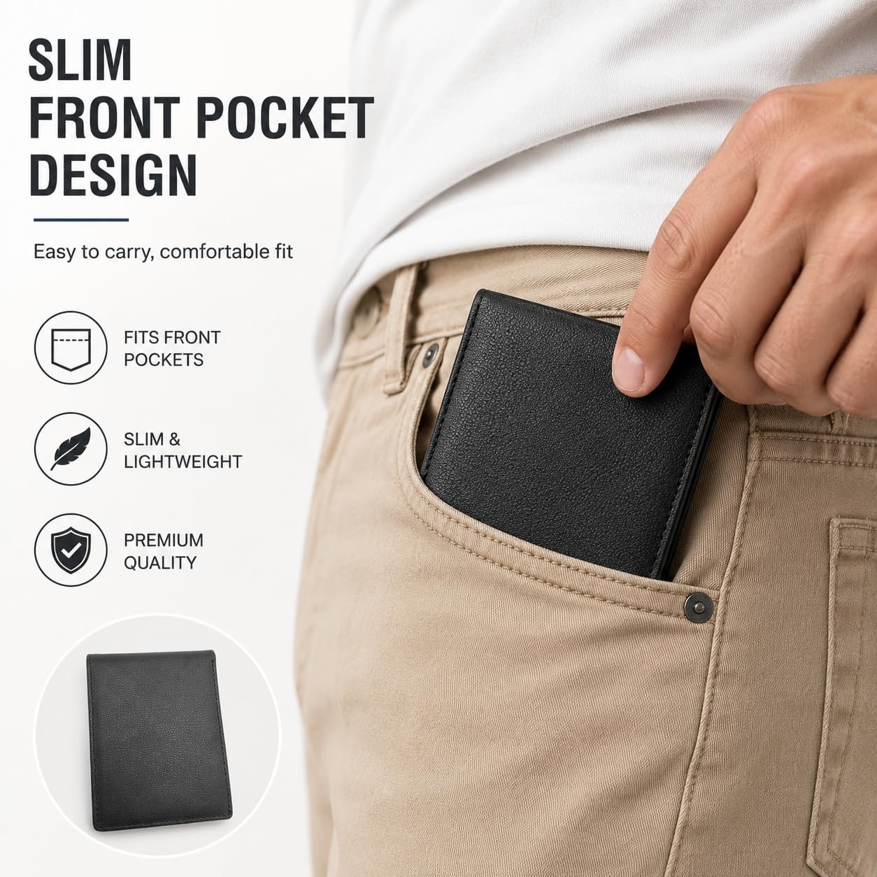 LYTYYX Wallet for Men Slim RFID Blocking 4.3 x 3.2 x 0.6 inches, Black