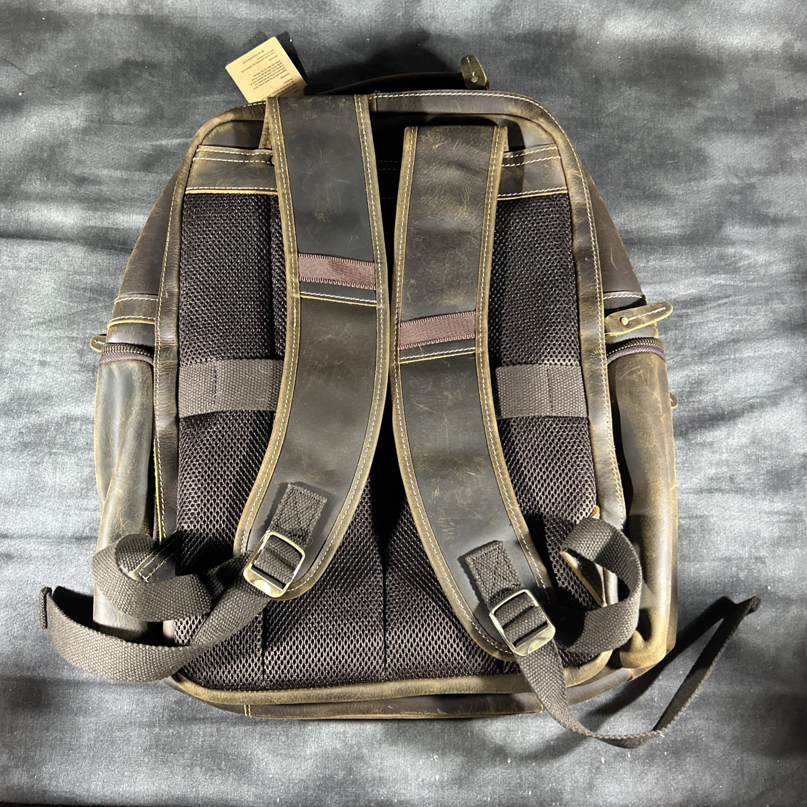 Genuine Leather Backpack For Men Vintage 17.3 inch Laptop Bag Large Capacity …
