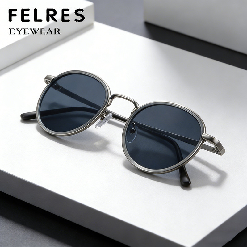 Metal Round Tinted Reading Sunglasses Men Women Shade Presbyopic Sunglasses New