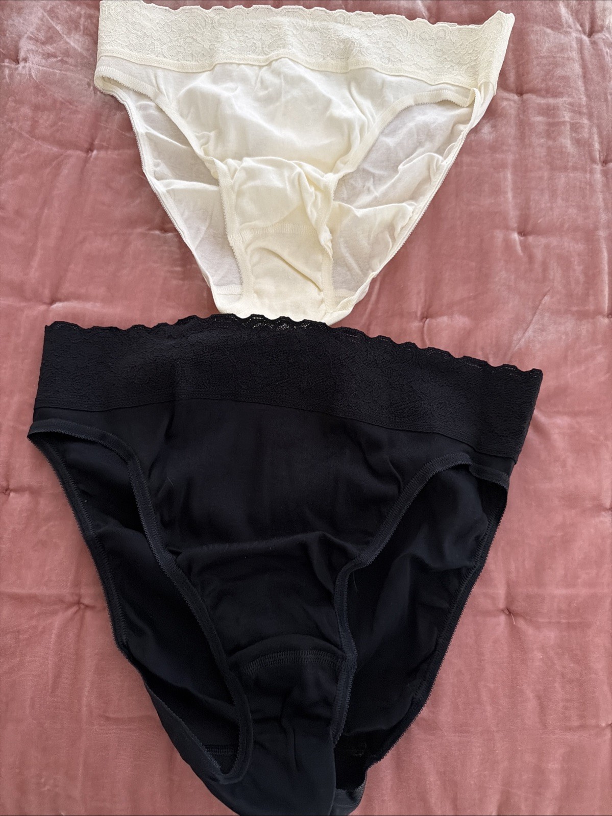 Calida MEDIUM Lace Hi Cut Cotton Brief Panty Black OR Champagne 21901 NWT