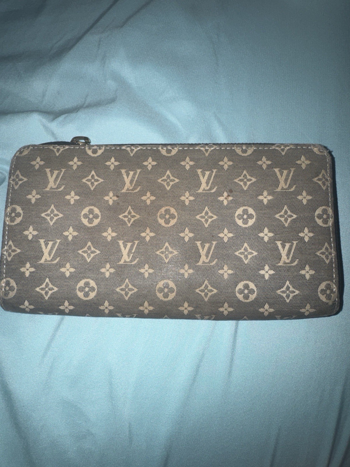 Louis Vuitton DENIM Monogram Zip-Around Wallet w/ Card Slots & Coin Pocket