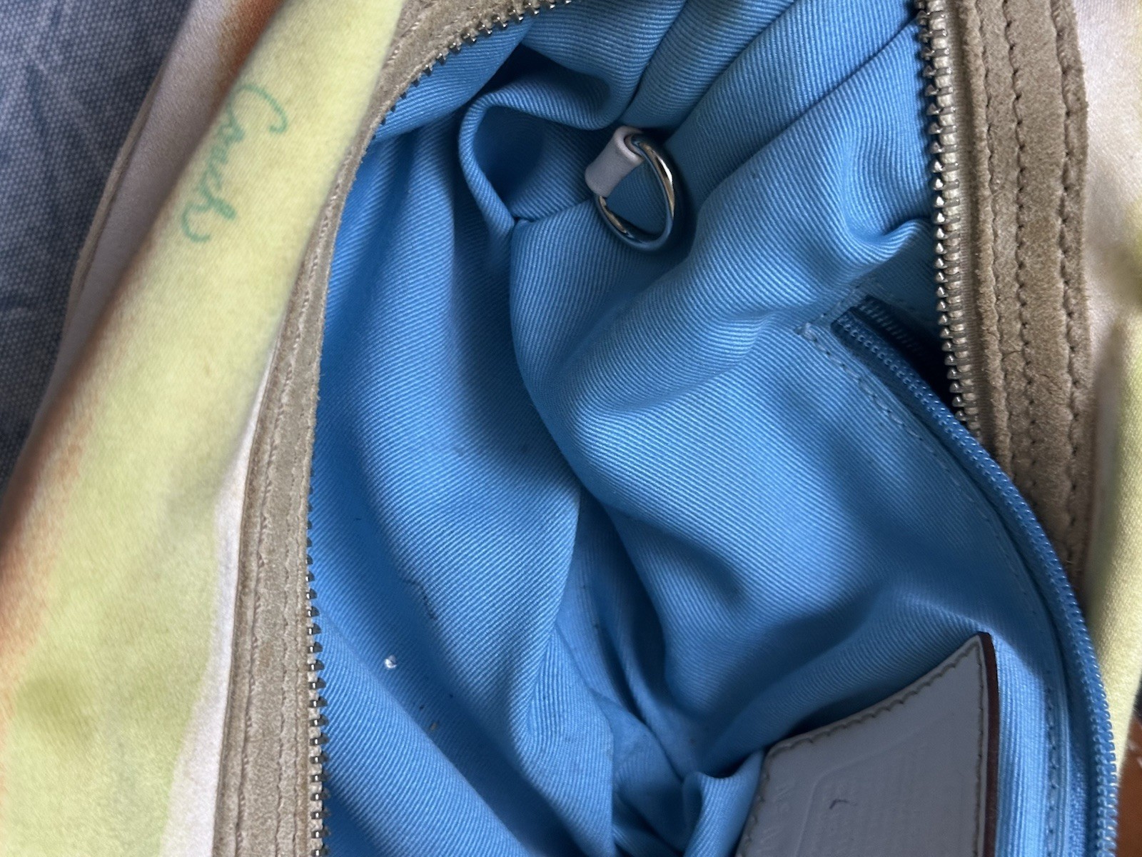 GUC Coach HAMPTON HOBO BAG CRESCENT PURSE WATERCOLOR STRIPES Handbag VINTAGE 2K