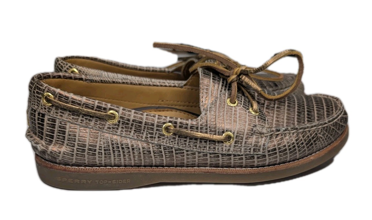 Sperry Top-Sider Gold Woman’s Size 9M Boat Shoe Leather STS91192 61312 Non Mark