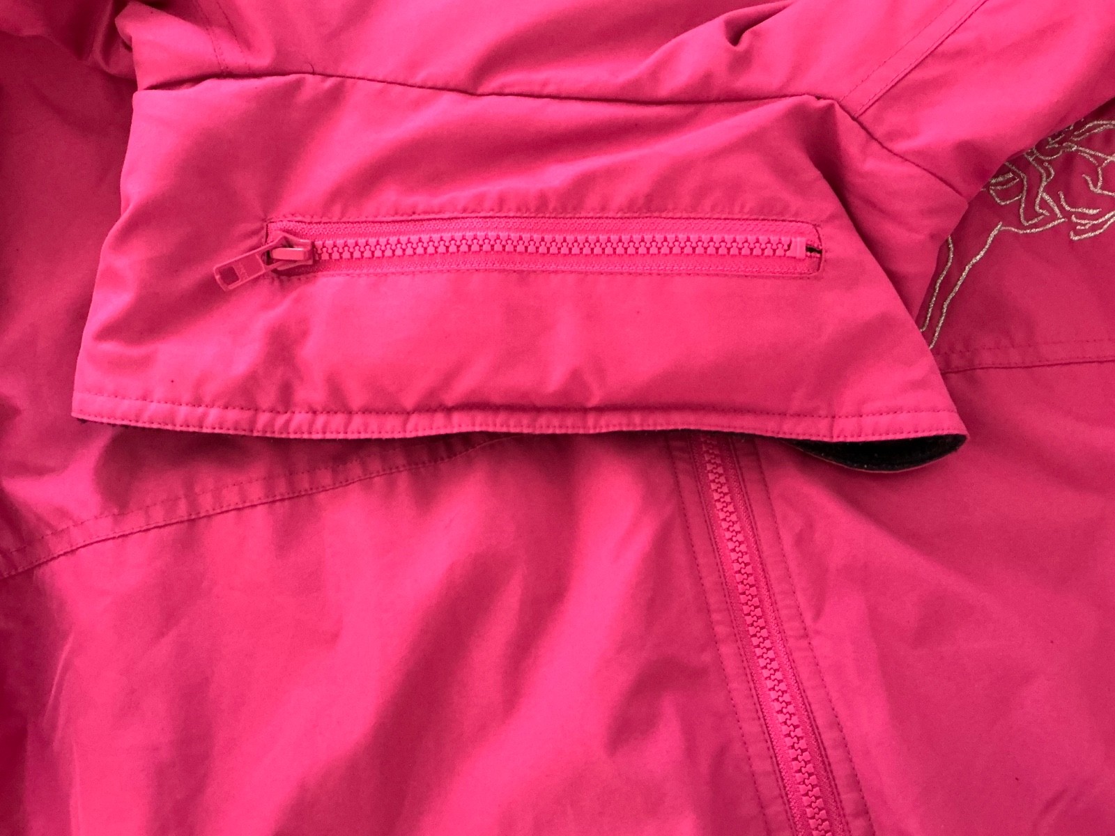 Pink BRONTË Jacket Sparkle Detail On Back and Front Full Length Front Zip