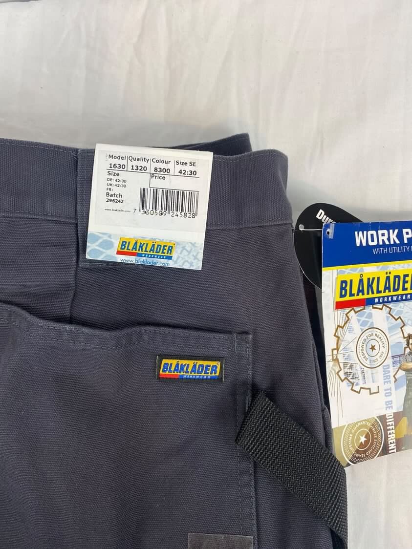 Blaklader Cotton Durable Work Wear Pants 42×30 Cordura Reinforced Pockets Rave