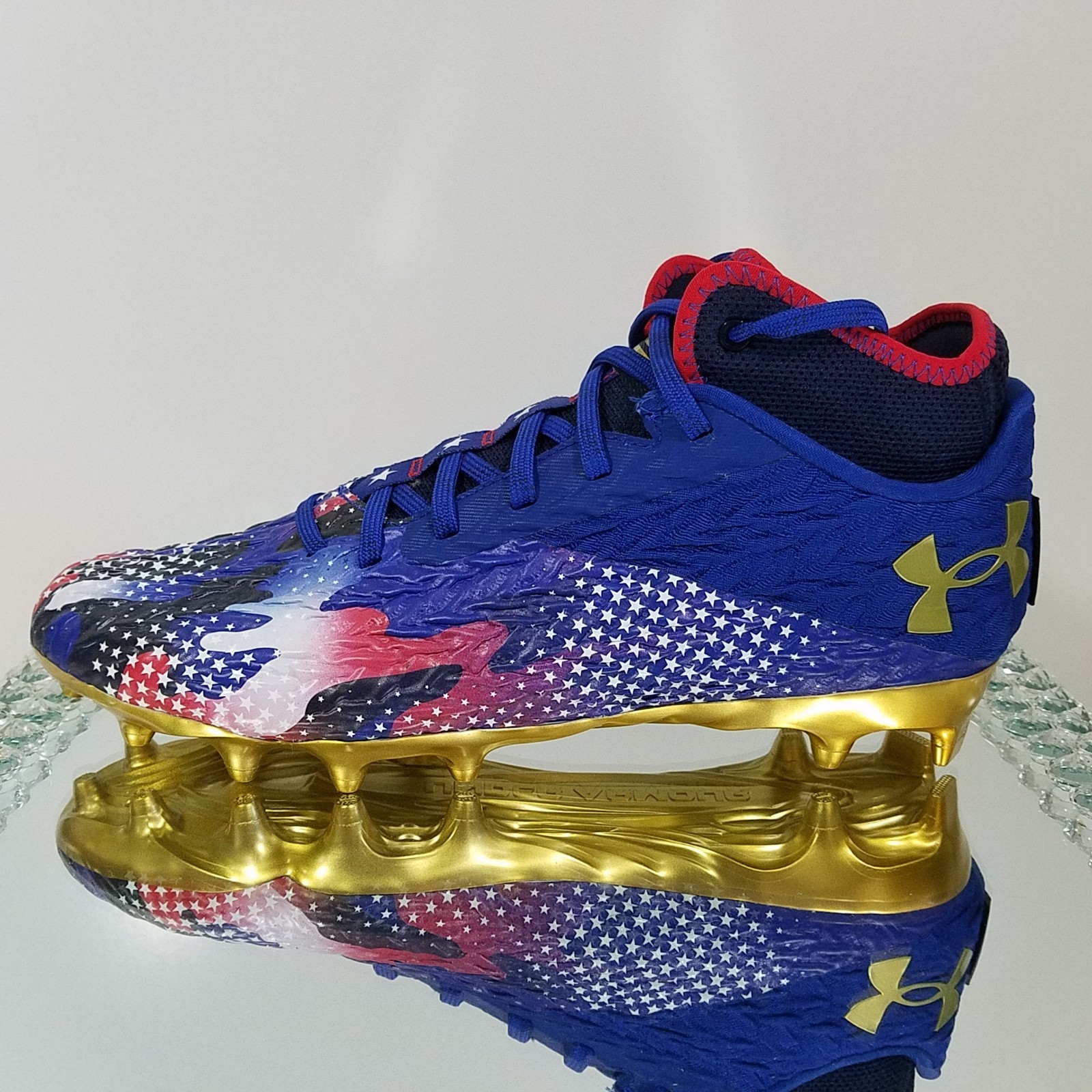 Under Armour Spotlight Clone 4 MC Football USA Blue – Men’s 10.5 – 3027296-400