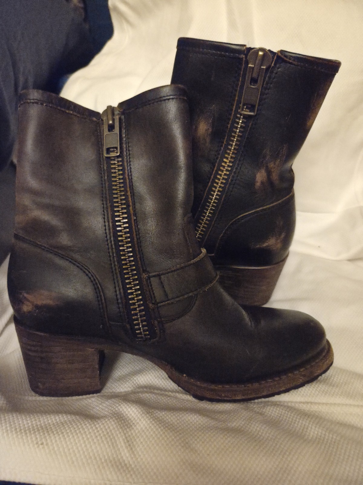Freebird Steven Boots Carlito Women Distressed Dark Brown Leather Size 7 Nice!