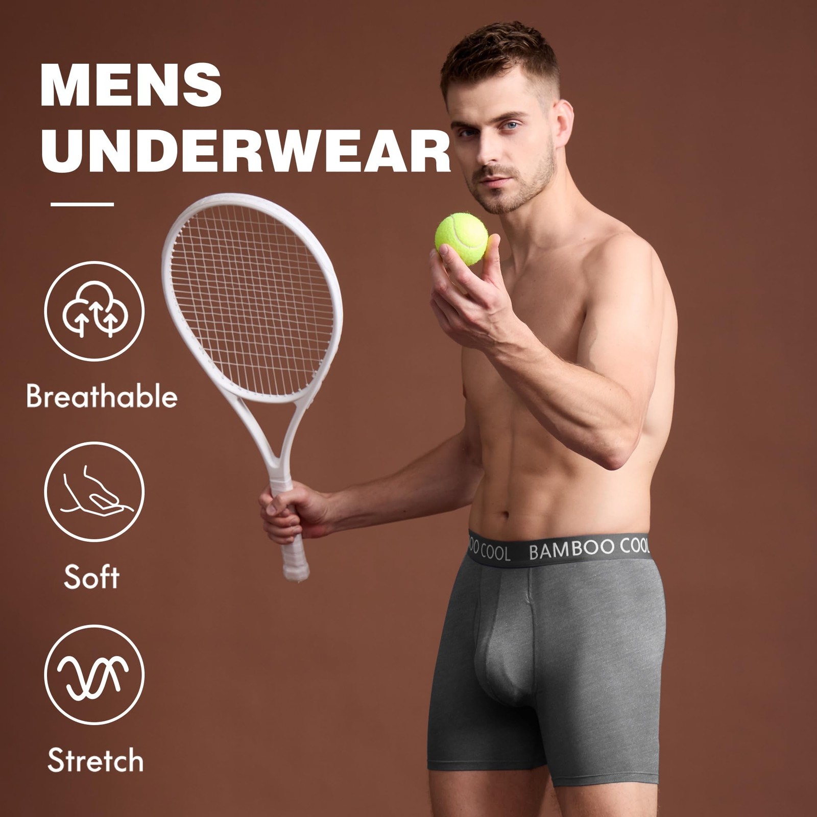 BAMBOO COOL Men’s Ultra ComfortSoft Underwear, Medium, 01-assorted (7 Pack)