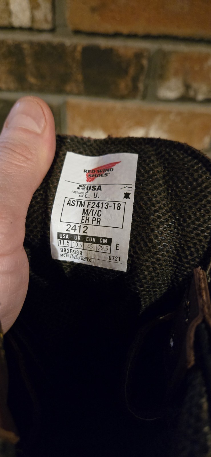 Red Wing 2412 Size 11.5E Leather Boots Goretex Insulated Steel Toe