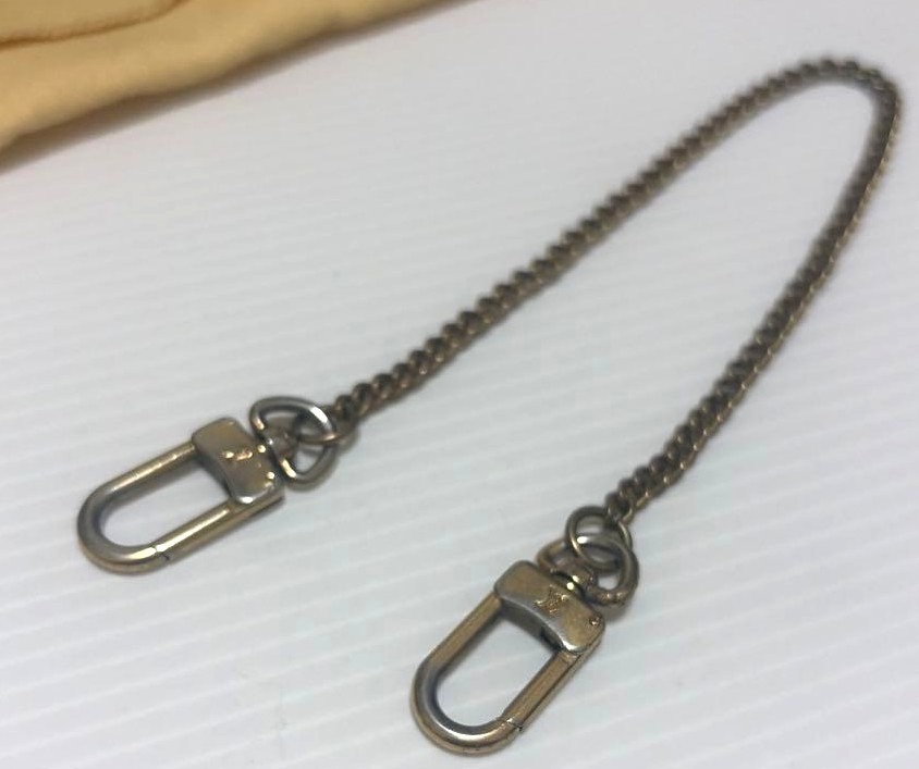 Louis Vuitton Wallet Chain Strap Gold Tone Metal Clasp 32cm 12.6in Auth Used
