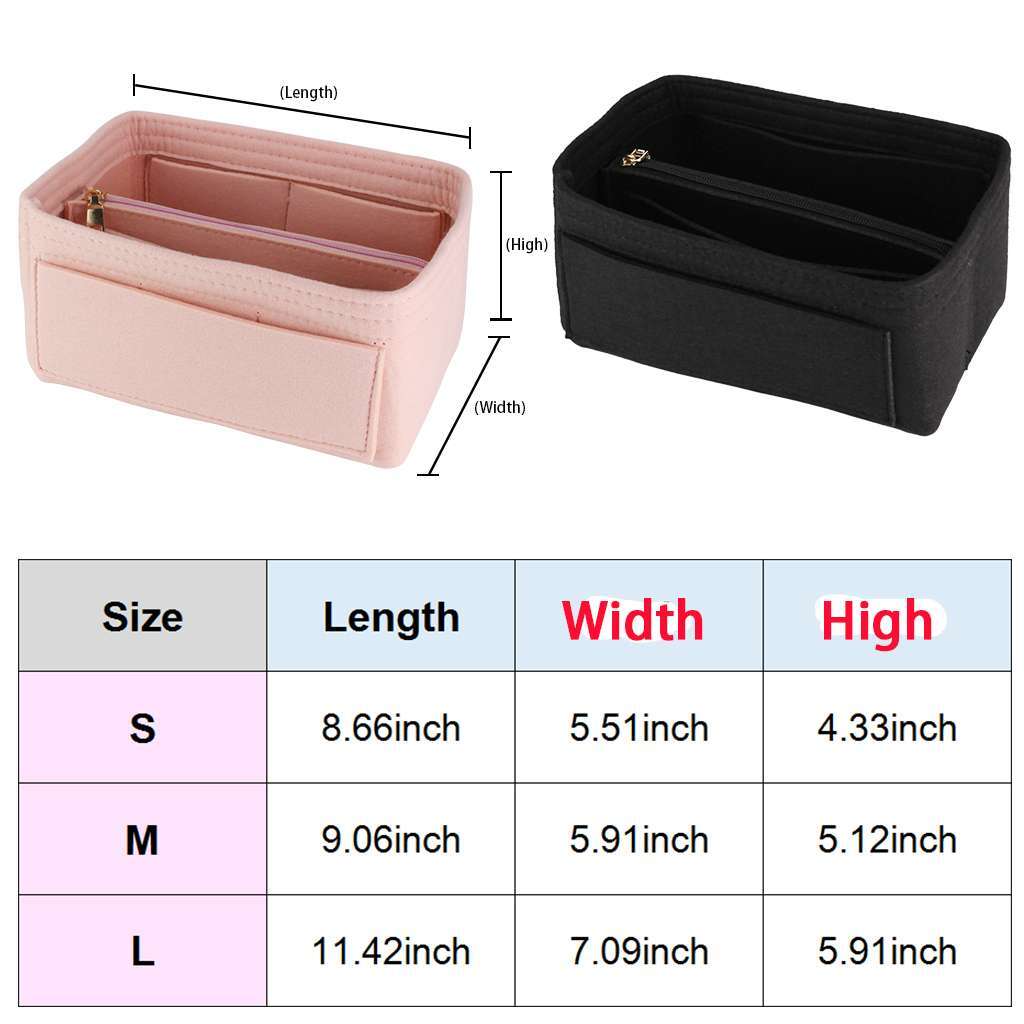 Felt Purse Handbag Organizer Insert Multi pocket Storage Tote Shaper Liner Bag