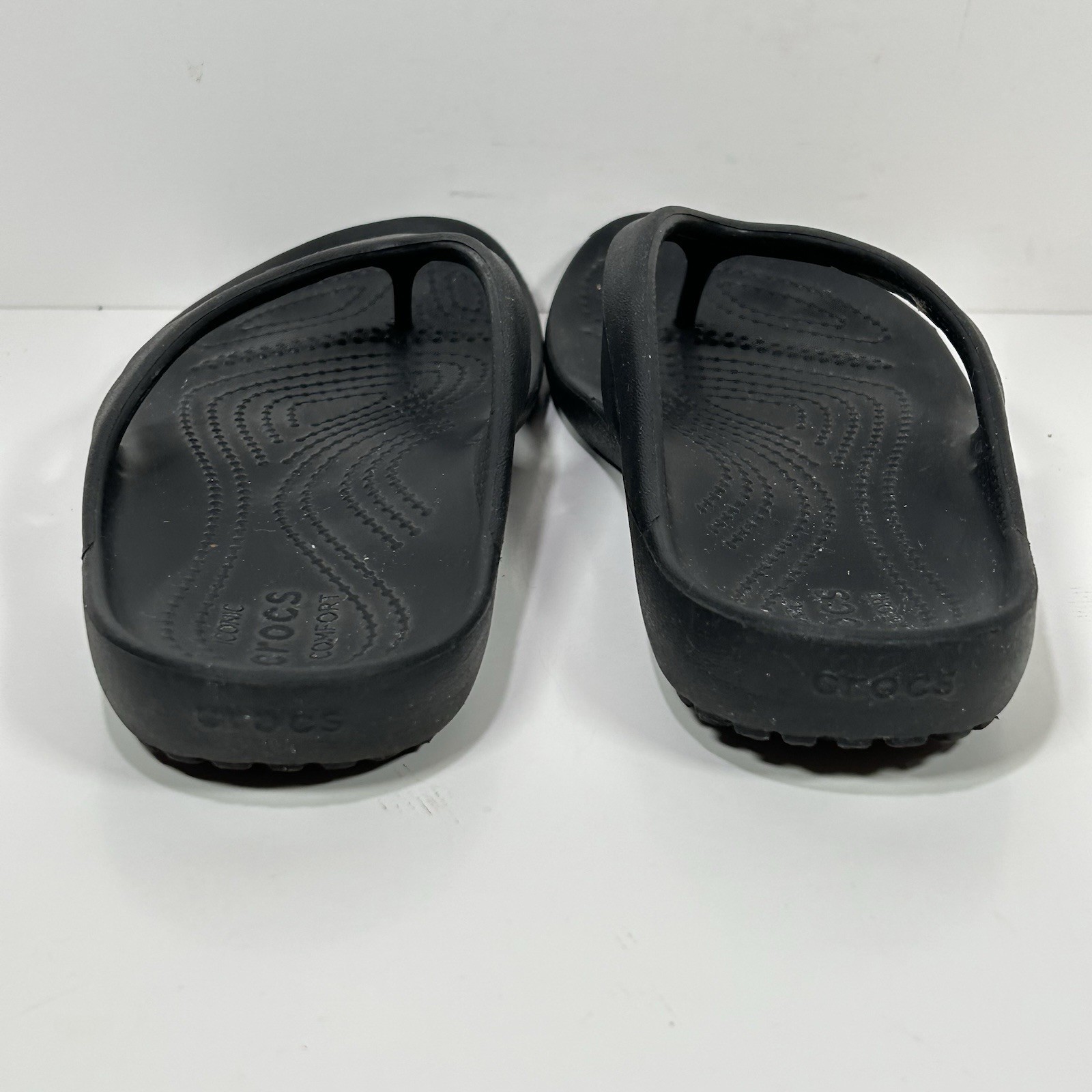 Crocs Flip Flops Kadee II Womens 6 Iconic Comfort Flip Flops Black Slip On Thong