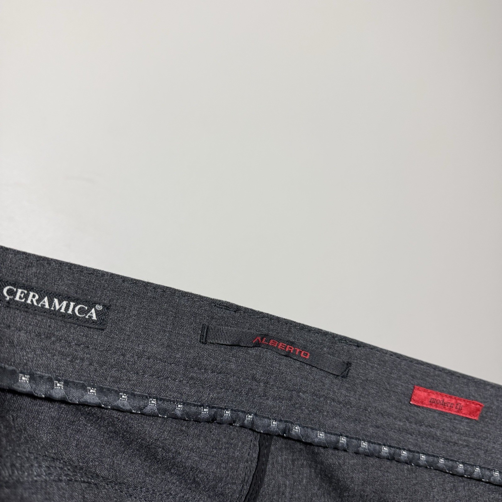 Alberto Ceramica Stone Modern Fit Gray Chino Pants W40 L29