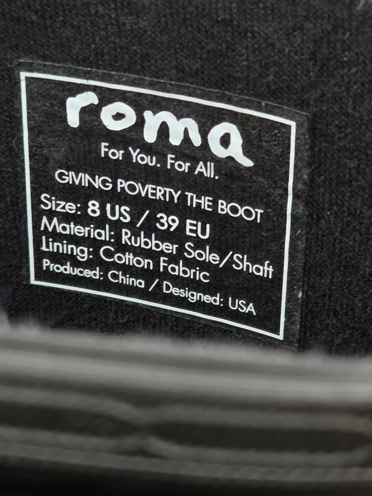 Roma Epaga Matte Black Rubber Lace Up Rain Boots Womens Sz 8 Mid Calf Waterproof