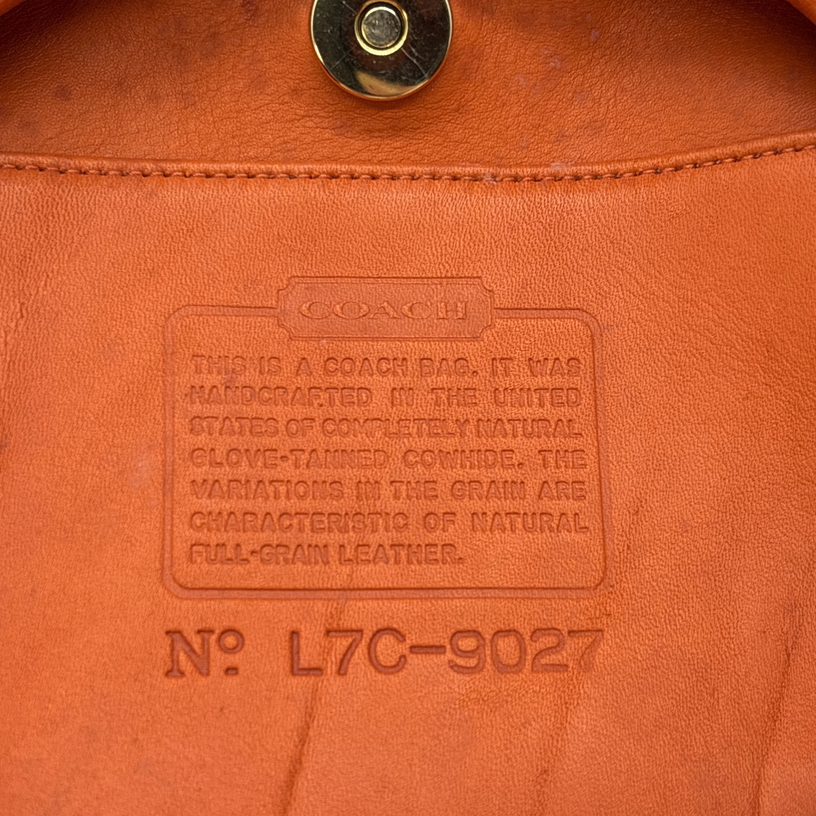 Coach Vintage 9027 Ergo Leather Hobo Bag Orange Made in USA From Japan