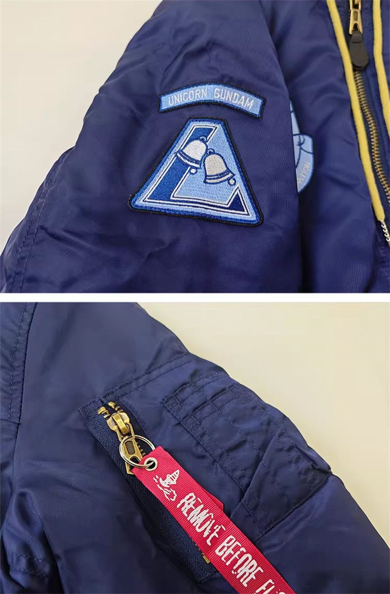 Mobile Suit Gundam Unicorn Flight Jacket MA1 Embroidered Coat Casual Uniform Top