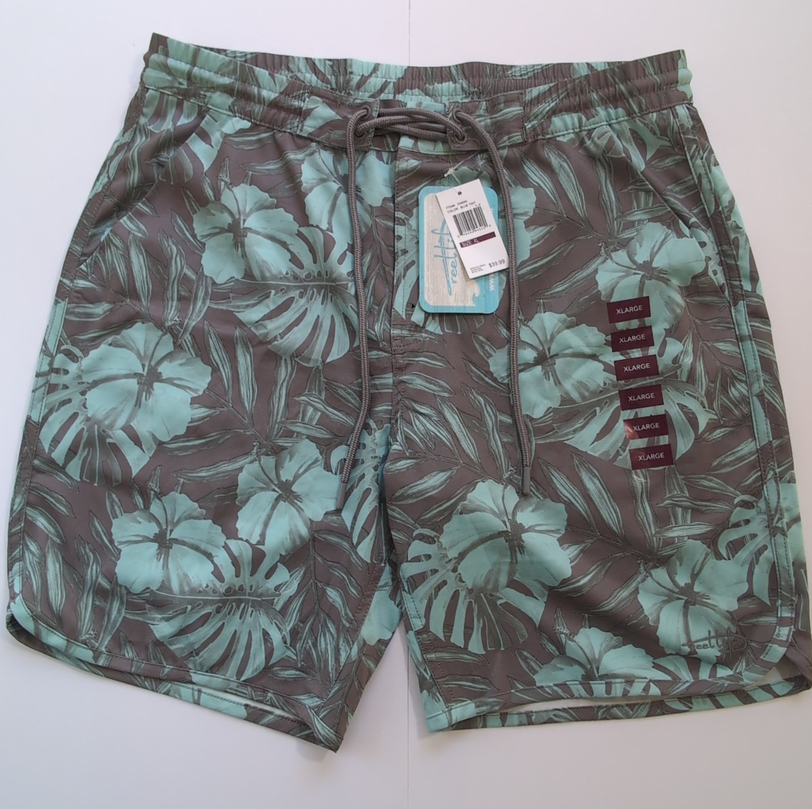 NWT Reel Life Boardwalk Shorts Mens XL Blue Performance Stretch Quick Dry UPF
