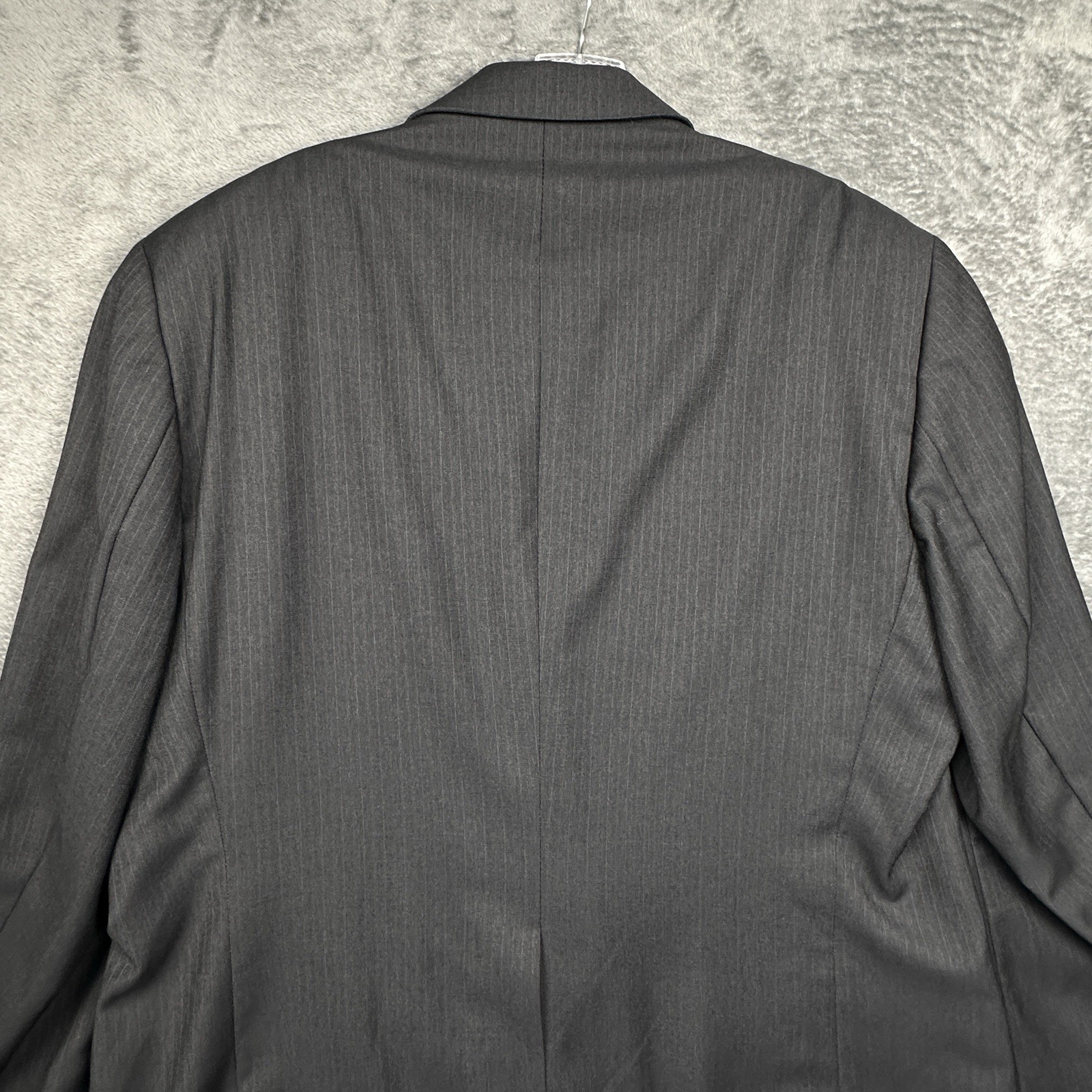 Botany 500 Blazer Jacket Men’s 44R Charcoal Pinstripe Blazer Woolmark Canada EUC