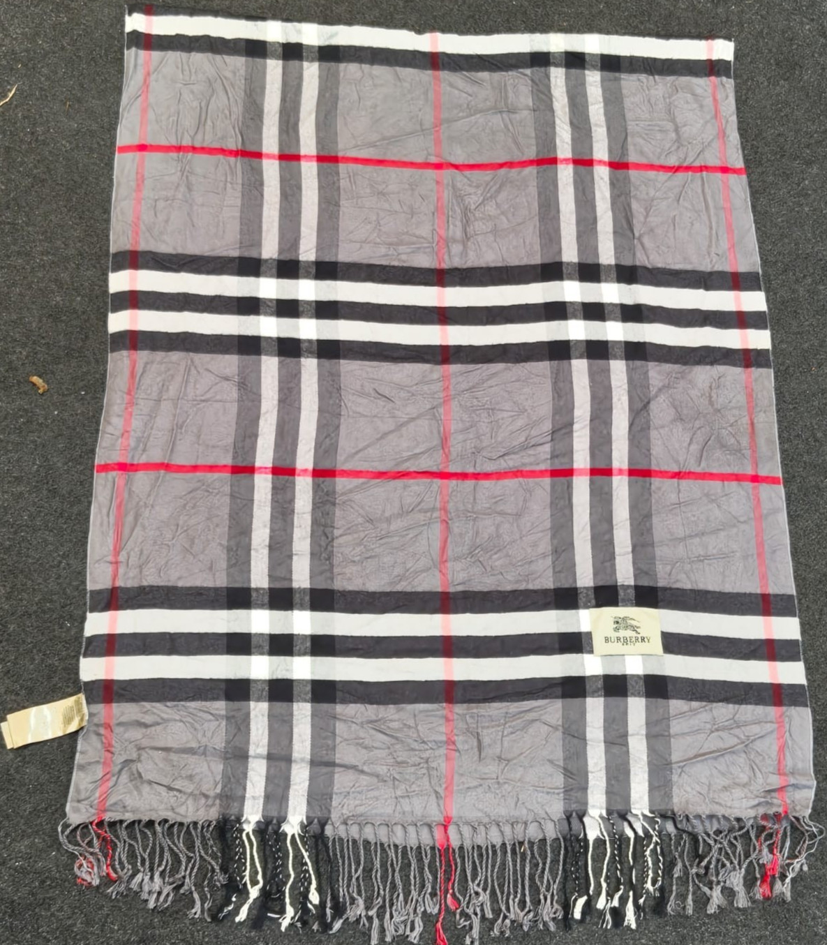 Burberry London Scarf Classic Check Shawl Wrap Vintage Plaid Made In Scotland