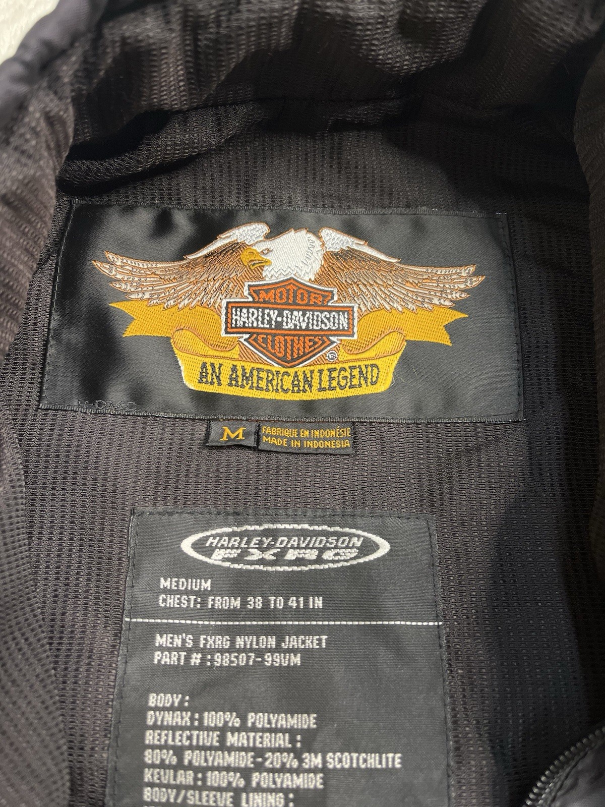 Vintage Harley Davidson FXRG Black Nylon Zip Button Jacket Mens M 90s Y2K 00s