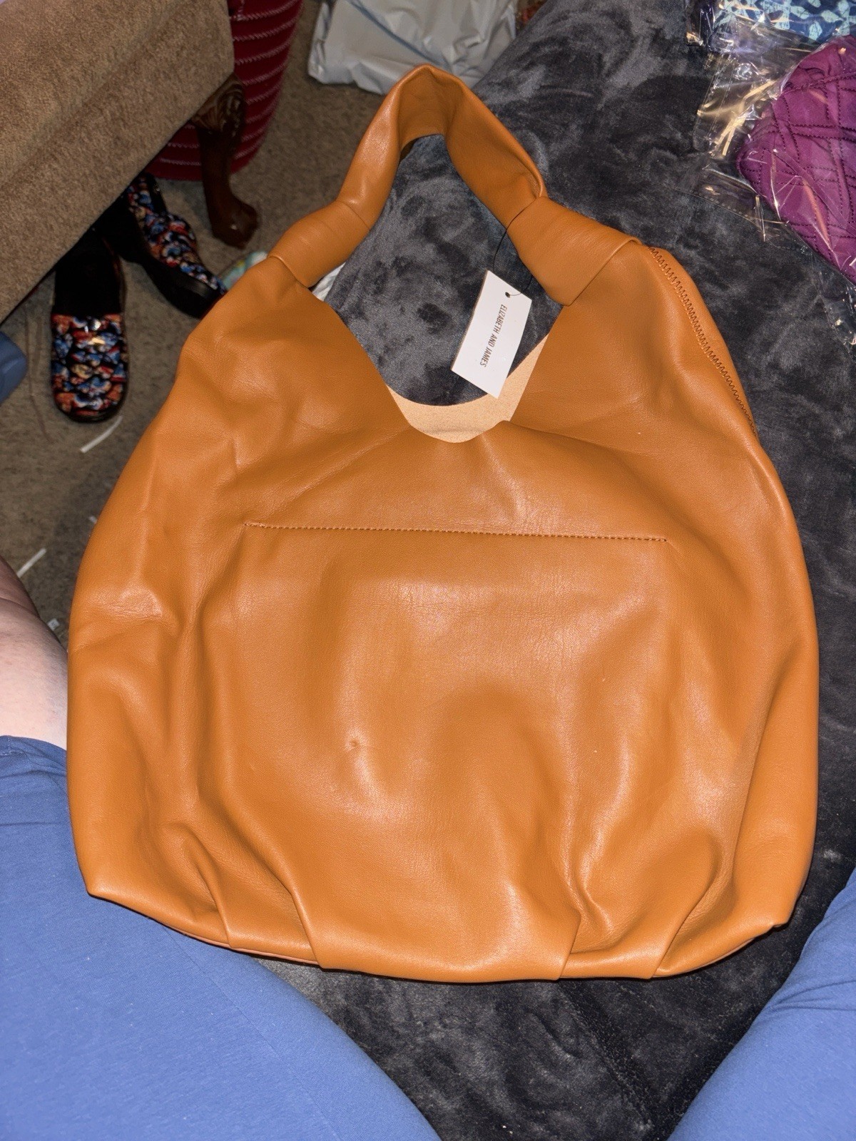 Elizabeth and James Slouchy Hobo Bag Vegan Leather NWT Makeup Pouch