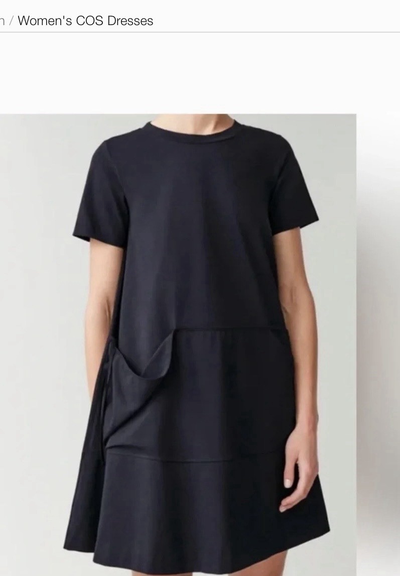 COS Tied Pockets A-line Black Dress Size XS
