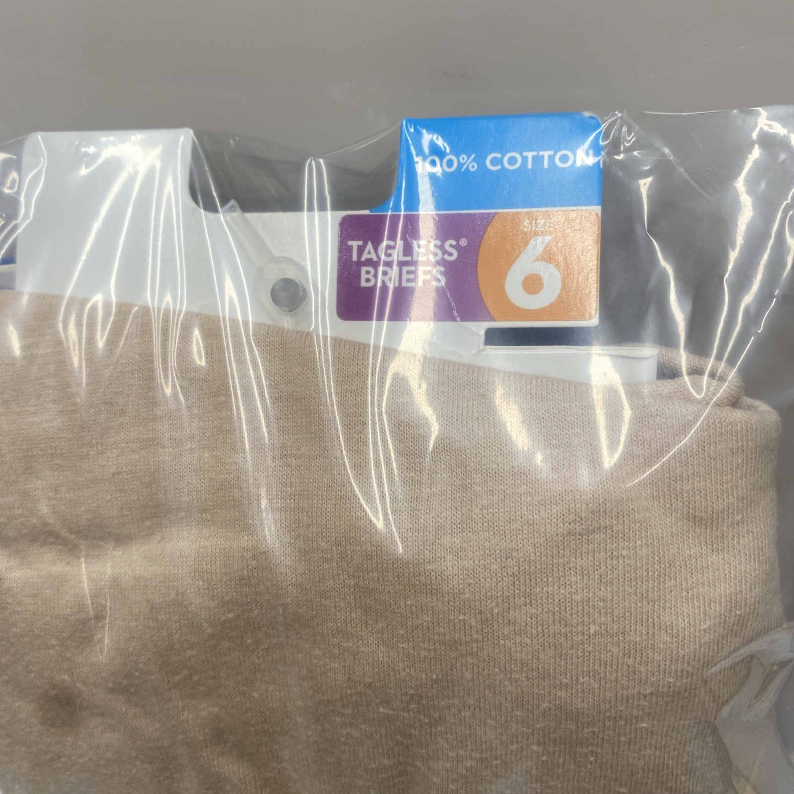 Hanes Womens Tagless Brief 6-Pack Pure ComfortSoft Waistband Sz 6/M❗️No Tag