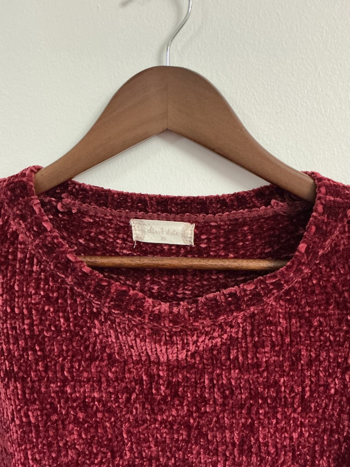Red Chenille Long Sleeve Sweater by altar’d state Size Medium