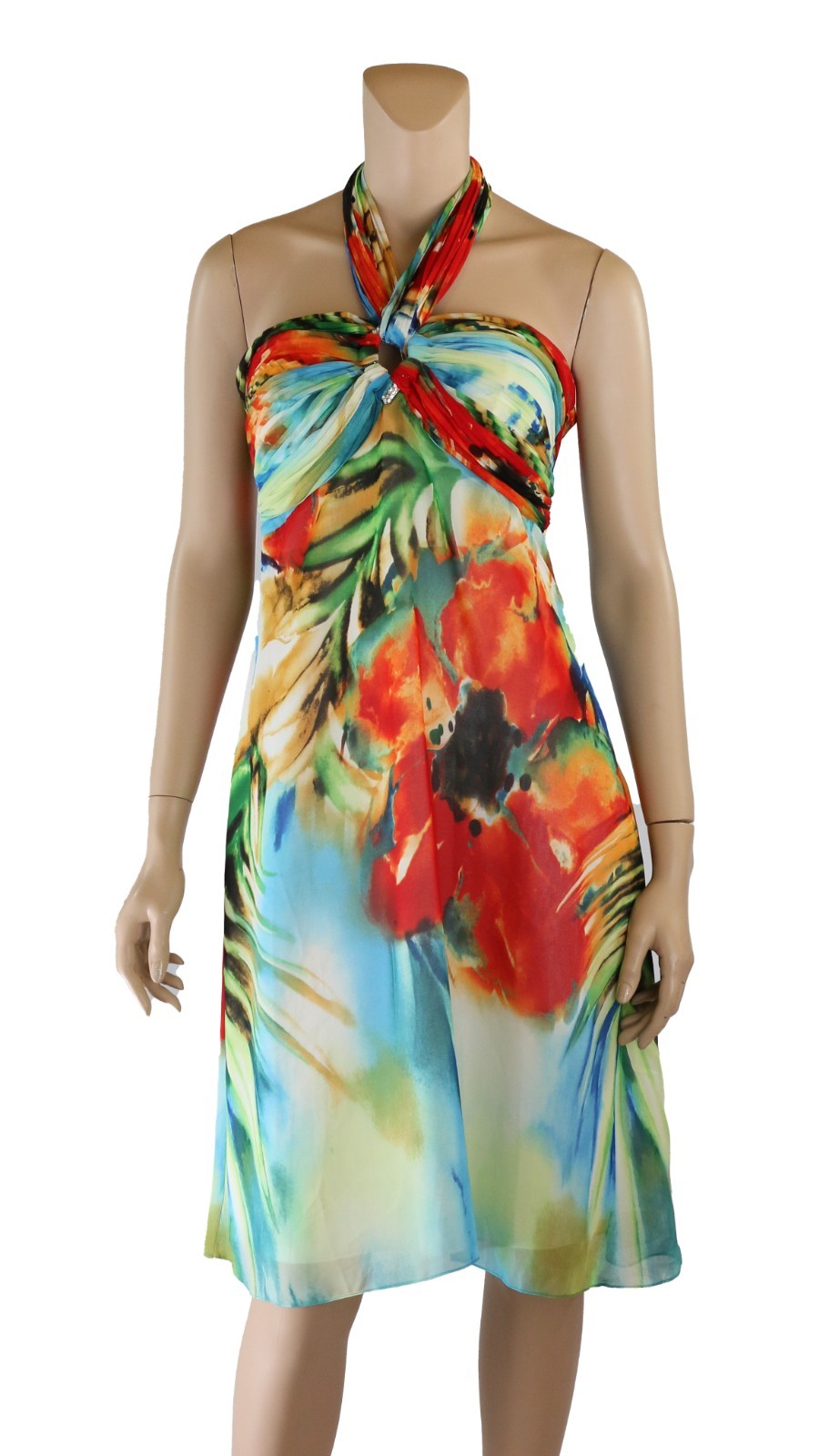 90s Cavalli dress tropical Mini halter dress sz M