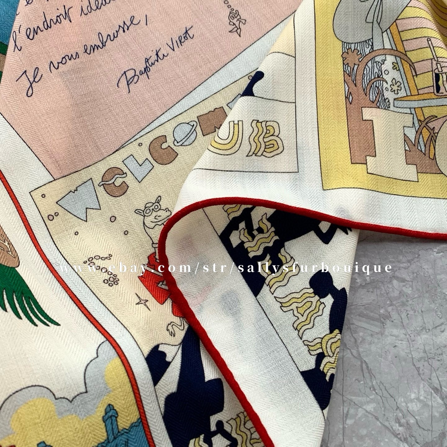 2026 Sallys 70% Cashmere 30% Silk Wrap Scarf Travel Print Double Face Shawl 53″