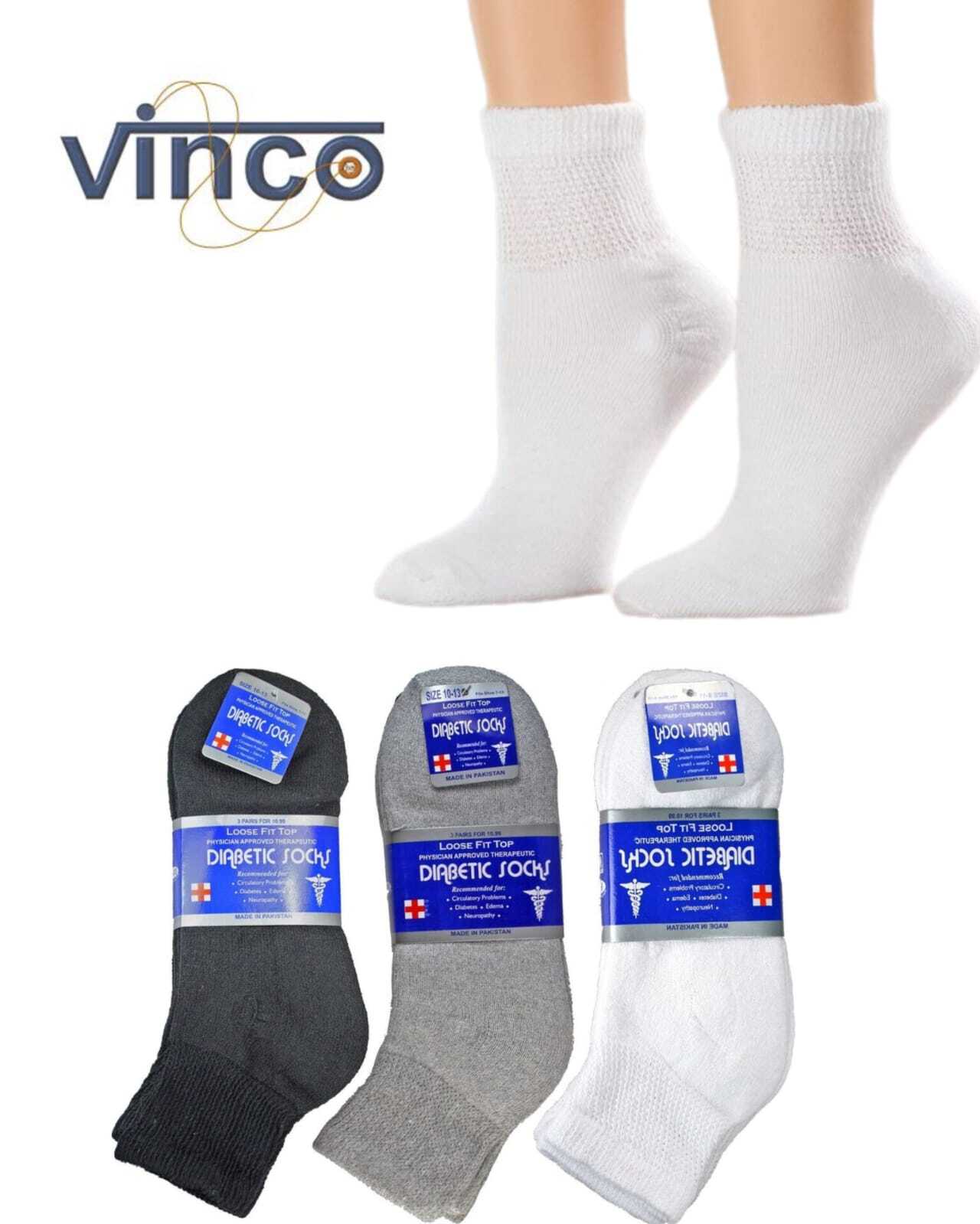 3,6,12 Pairs Diabetic Ankle Quarter Circulatory Socks Health Cotton Mens Color