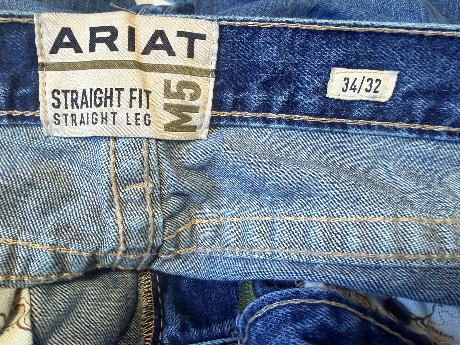 ARIAT M5 – Men’s Jeans – Straight Leg & Fit Western Denim Blue -Size 34×32
