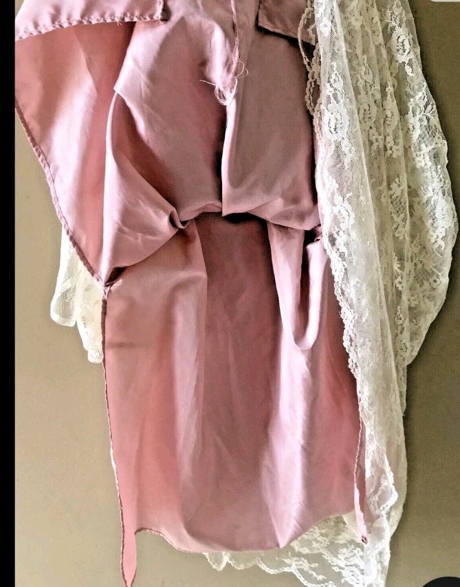 Lace Pink Mermaid Dress Theatre Play Event Vtg Victorian Style 1890s-1900s