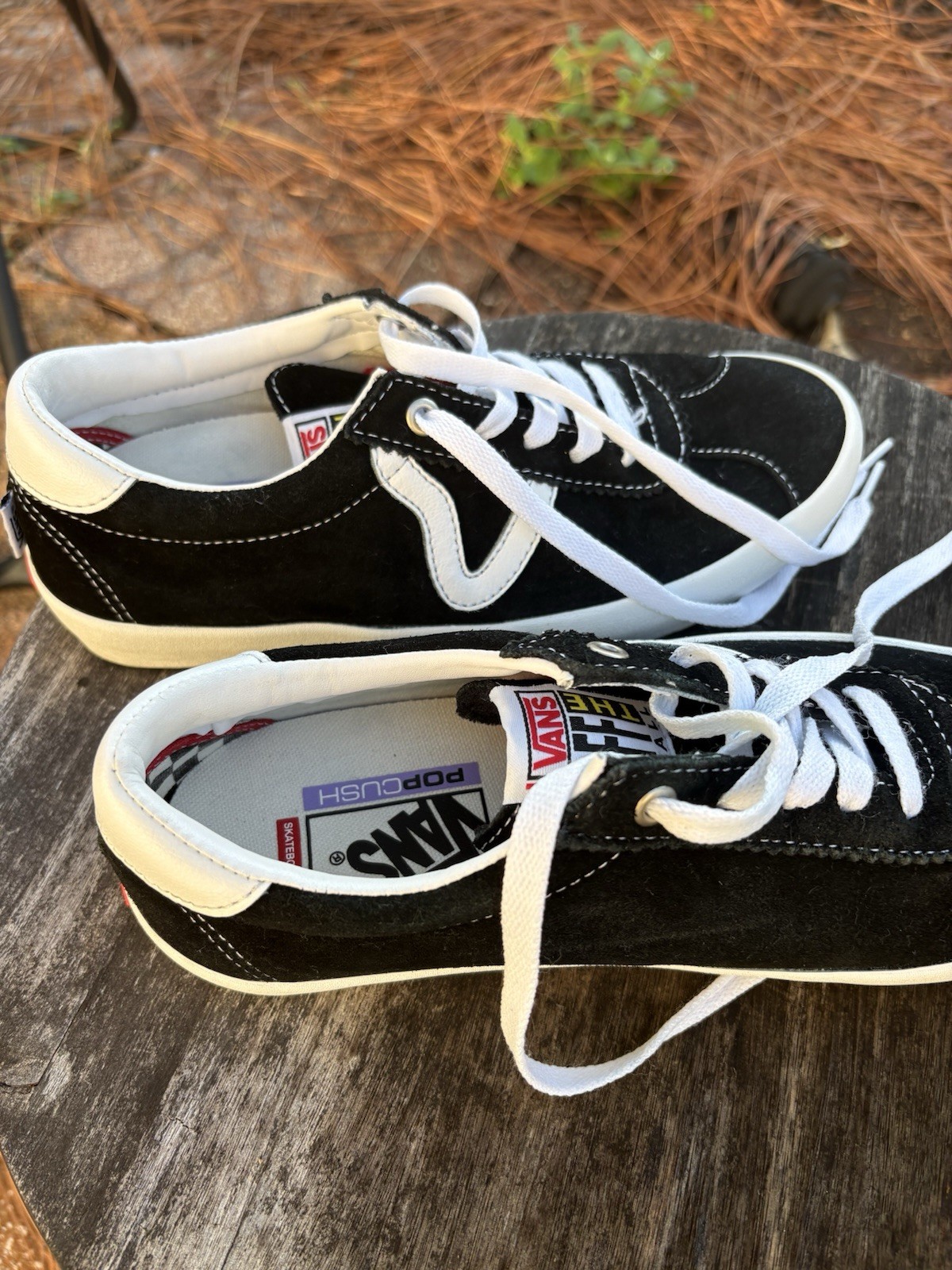 Vans Skateboarding PopCush Black Suede Sneakers Men 7 Women 8.5 EU39