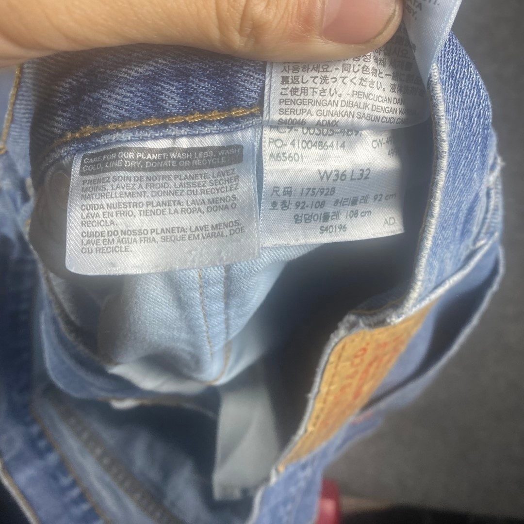 Levi Strauss 505 Mens W36 L32 Blue Denim Straight Fit Jeans Pants