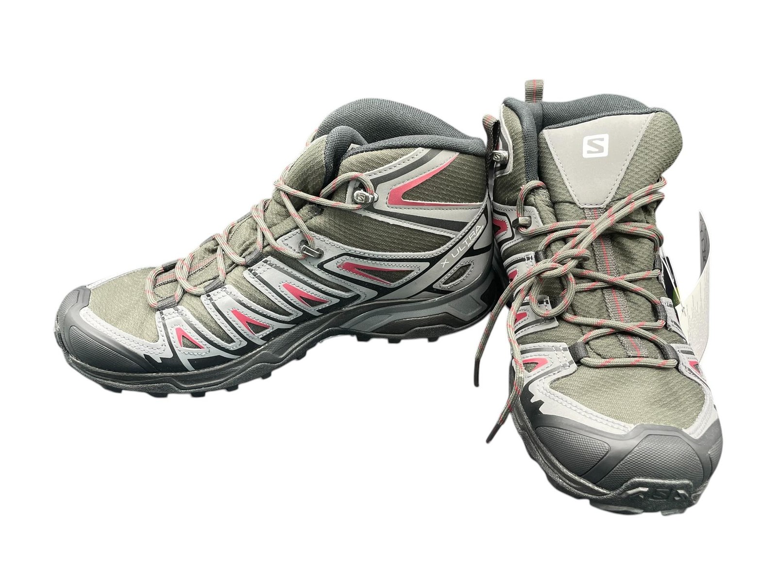 Salomon Men Hiking Boot 416710 X Ultra Pioneer Mid CSW Red Peat Gray Size 7.5 M