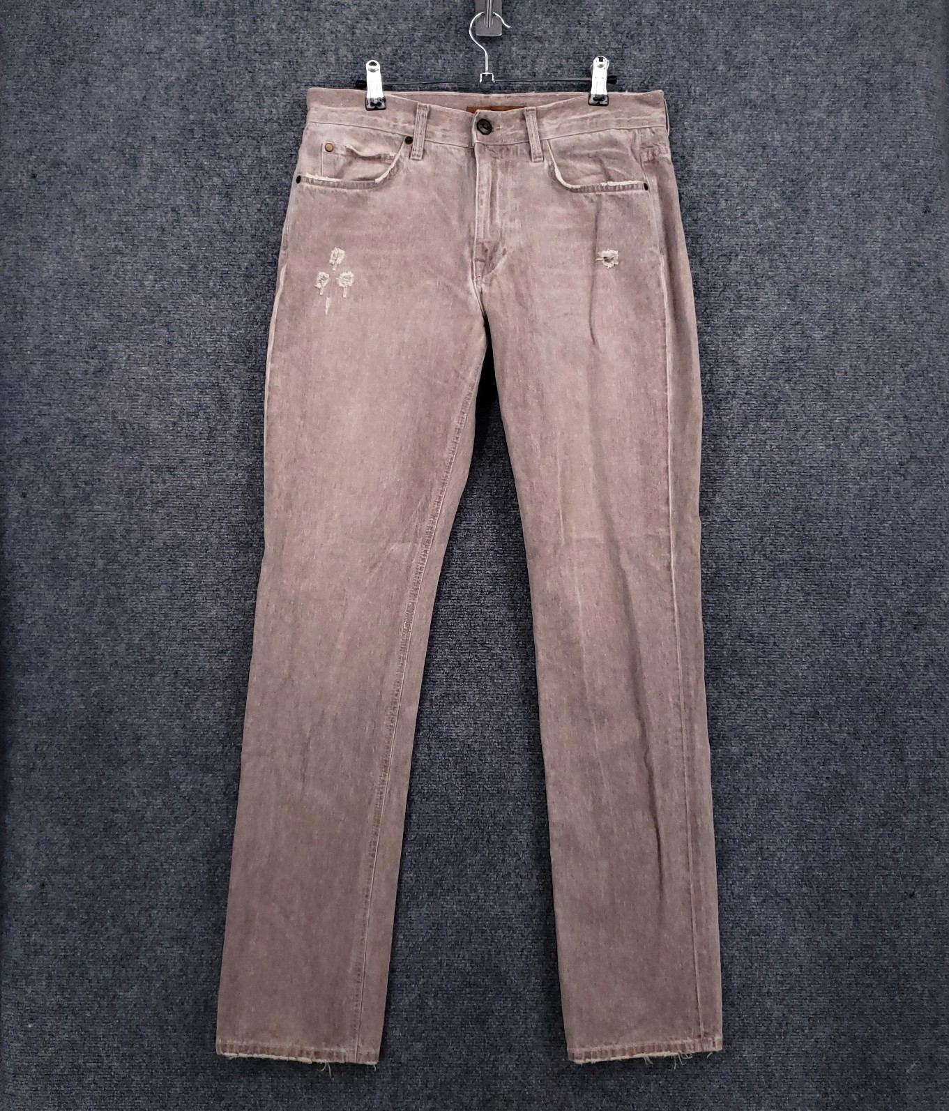 Joes Jeans The Brixton Mens 31×34 Straight Leg Brown Distressed Denim Pants USA